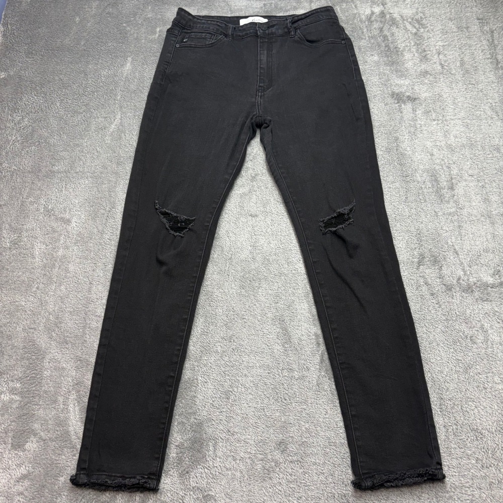 KanCan Distressed Skinny Jeans Women‎ 13/30 Black Excellent KC6008BBK Raw Hem